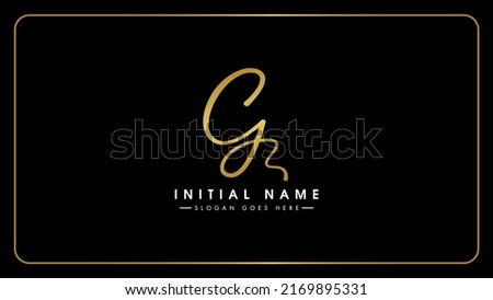 Handwritten initial letter Gg vector logo design template, Isolated on a solid black background.
