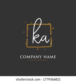 
Handwritten initial letter K A KA for identity and logo. Vector logo template with handwriting and signature style.