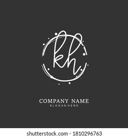 Handgeschriebener Anfangsbrief KH für Identität und Logo. Vektorlogo-Vorlage mit Handschrift und Unterschrift.