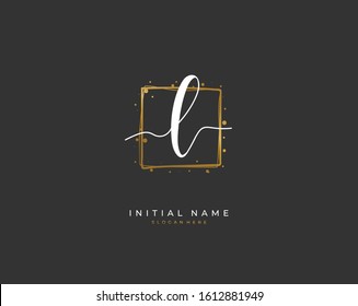 Handwritten initial letter L for identity and logo. Vector logo template with handwriting and signature style.