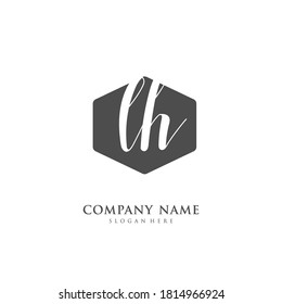 Handgeschriebener Anfangsbrief LH für Identität und Logo. Vektorlogo-Vorlage mit Handschrift und Unterschrift.