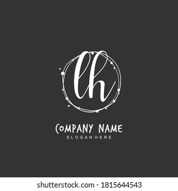 Handgeschriebener Anfangsbrief LH für Identität und Logo. Vektorlogo-Vorlage mit Handschrift und Unterschrift.
