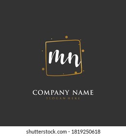 Handwritten initial letter MN for identity and logo. Vector logo template with handwriting and signature style.