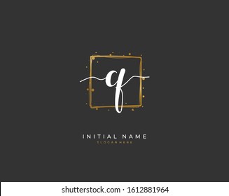 Handwritten initial letter Q for identity and logo. Vector logo template with handwriting and signature style.