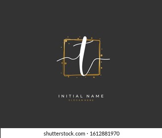 Handwritten initial letter T for identity and logo. Vector logo template with handwriting and signature style.
