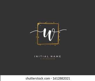 Handwritten initial letter W for identity and logo. Vector logo template with handwriting and signature style.
