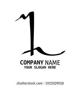 Handgeschriebener Initial Logo Stil Buchstaben Kalligrafie minimalistisch mit Bergkonzept. Vektorgrafik
