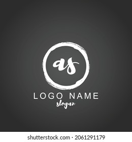 AS handwritten initial logo vector logo template with brush
