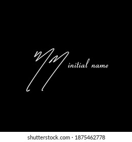 Siglas manuscritas MM, para identidad o logotipo.