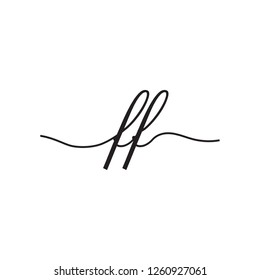 handwritten initials vector logo