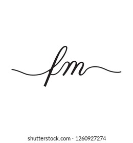 handwritten initials vector logo