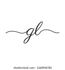 handwritten initials vector logo