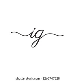 handwritten initials vector logo