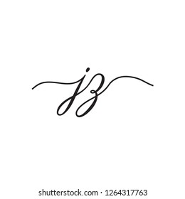 handwritten initials vector logo