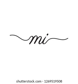 handwritten initials vector logo