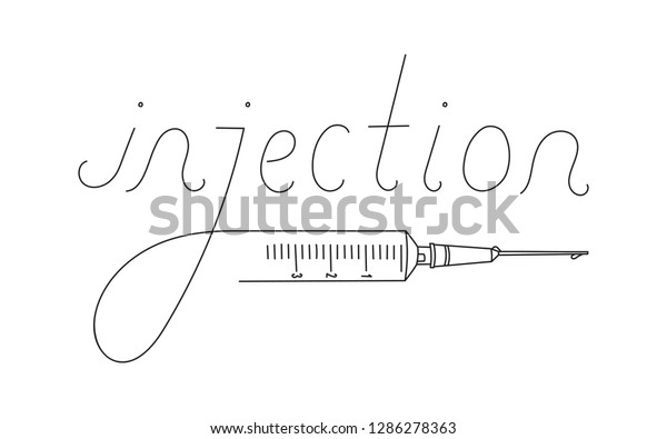 Handwritten Injection Word Injection Tool Stock Vector (Royalty Free ...