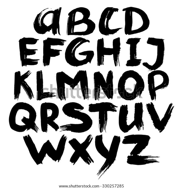 Handwritten Ink Alphabet Vector Illustration Isolated Stock Vector ...