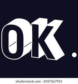 Handwritten ink brush text OKAY vector t-shirt print design. Grunge style. Hand-drawn lettering. Calligraphy icon. Template for button, web, ui and ux.
