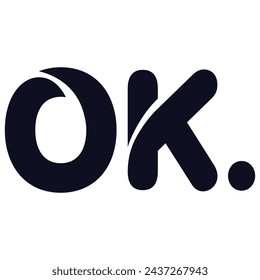 Handwritten ink brush text OKAY vector t-shirt print design. Grunge style. Hand-drawn lettering. Calligraphy icon. Template for button, web, ui and ux.