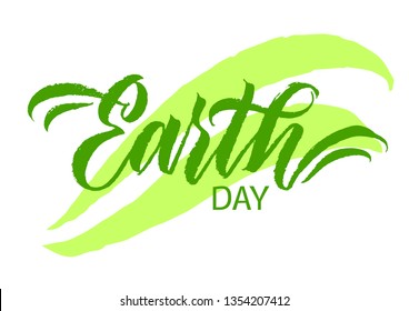 handwritten inscription earth day, calligraphy