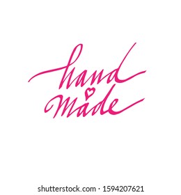 hand-written inscription hand made, calligraphy, lettering. vector