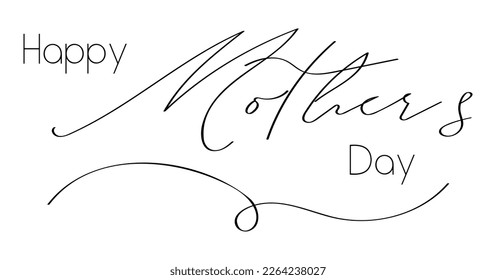 Handwritten inscription of Happy Easter Day. The design template consists of inscriptions, decorative elements, dashes for a festive greeting card. Isolated vector illustration on a white background.