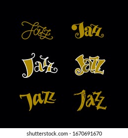 Handwritten inscription "Jazz" for the design of printing products, printing on textiles and web design.