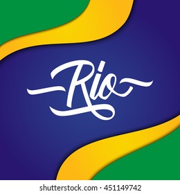 Handwritten Inscription Rio On Background Brazilian Stock Illustration ...