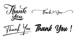 Handwritten Inscription Of Thank You.Hand Drawn Lettering.Thank You Card. Vector Illustration