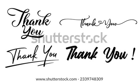 Handwritten inscription of Thank you.Hand drawn lettering.Thank you card. vector illustration 商業照片 © 