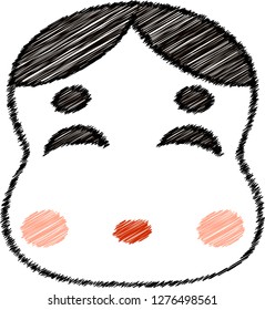 Handwritten Japanese cute god of wealth