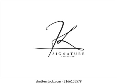 Handwritten K letter logo. Simple signature vector