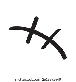 Handwritten laughing mark. Manga symbol. 1 piece.