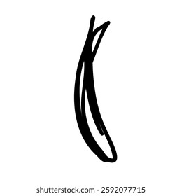 Handwritten left parenthesis symbol in hand drawn style. Vector illustration isolated on white background. For typography, shop, logo, alphabet, sales, signboard, education, branding, presentation.