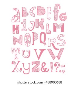 handwritten letter, alphabet, pink