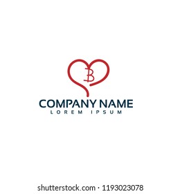 Handwritten letter B logo concept can be used for card, brochure