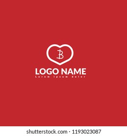 Handwritten letter B logo concept can be used for card, brochure