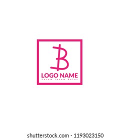 Handwritten letter B logo concept can be used for card, brochure