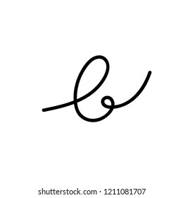 Handwritten letter B . logo concept