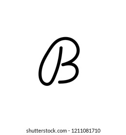 Handwritten letter B . logo concept