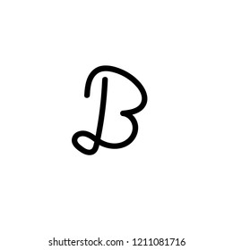 Handwritten letter B . logo concept