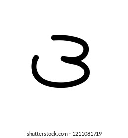 Handwritten letter B . logo concept