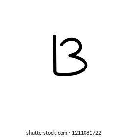 Handwritten letter B . logo concept