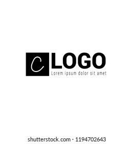 Handwritten letter C logo concept