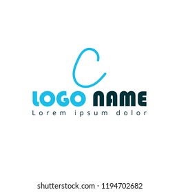 Handwritten letter C logo concept