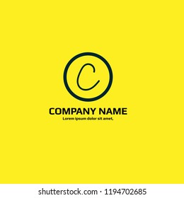 Handwritten letter C logo concept