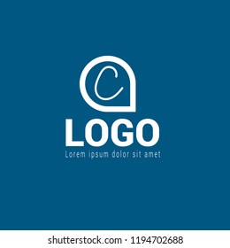 Handwritten letter C logo concept