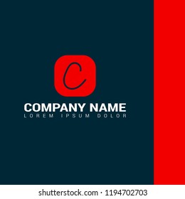 Handwritten letter C logo concept