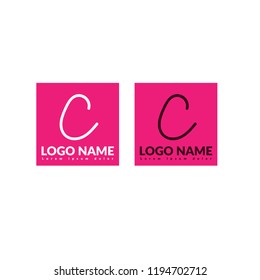 Handwritten letter C logo concept