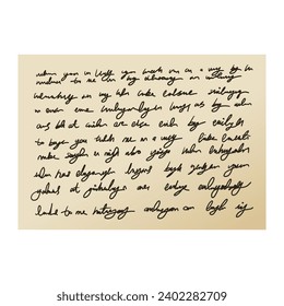 handwritten letter concept. hand scribble line lettering on old page. doodle handwriting concept